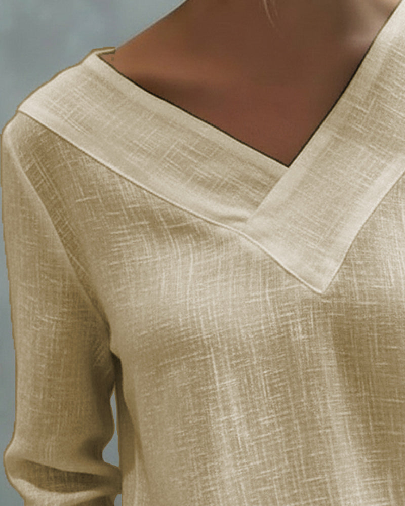 Aria | Women's Asymmetric V-Neck Long Sleeve Top