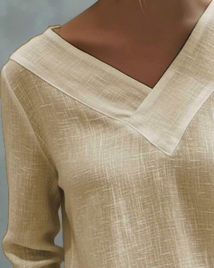 Aria | Women's Asymmetric V-Neck Long Sleeve Top