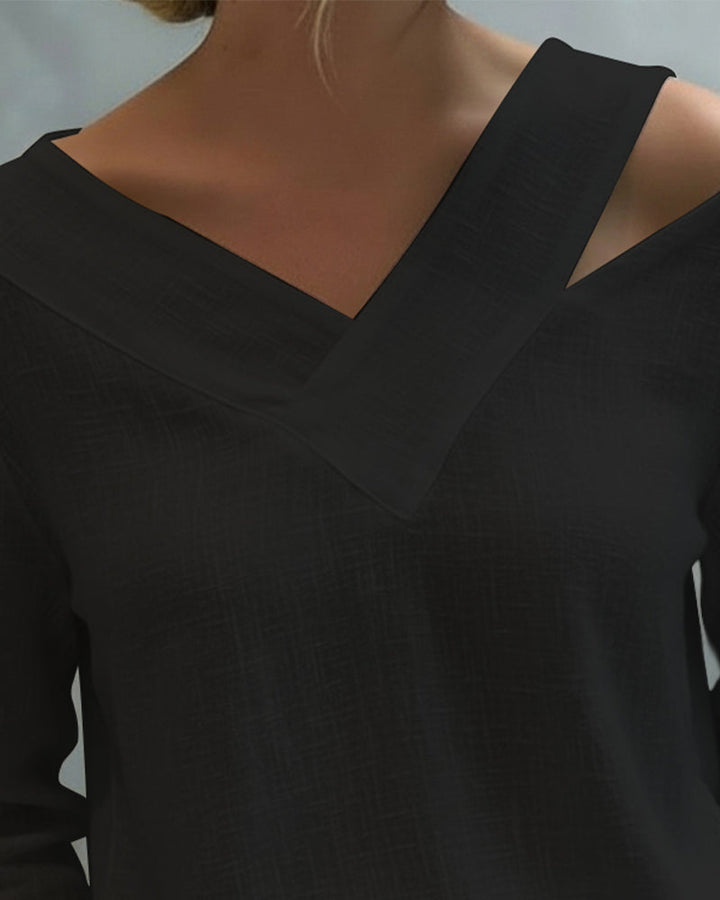 Aria | Women's Asymmetric V-Neck Long Sleeve Top