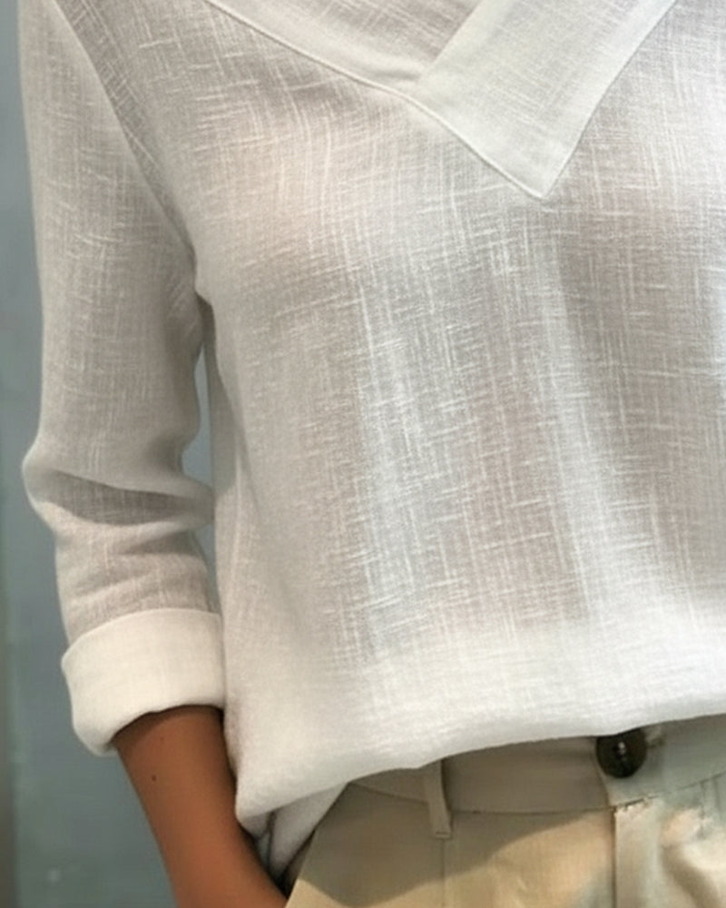 Aria | Women's Asymmetric V-Neck Long Sleeve Top