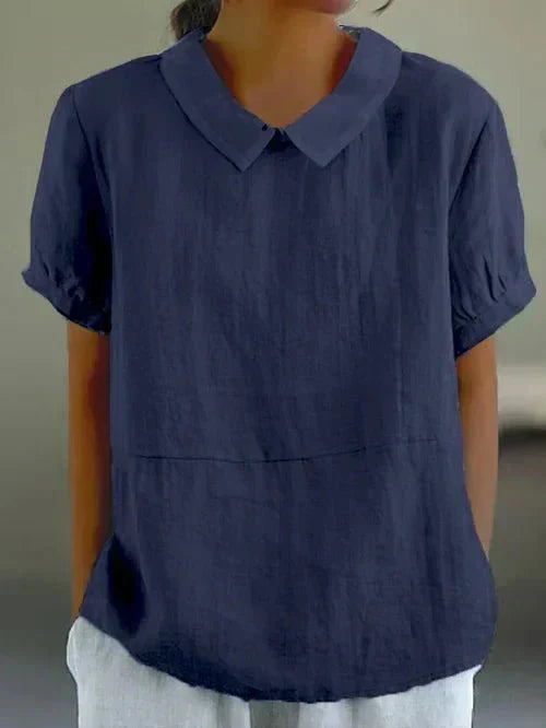 Ivy | Women's Peter Pan Collar Short Sleeve Casual Top