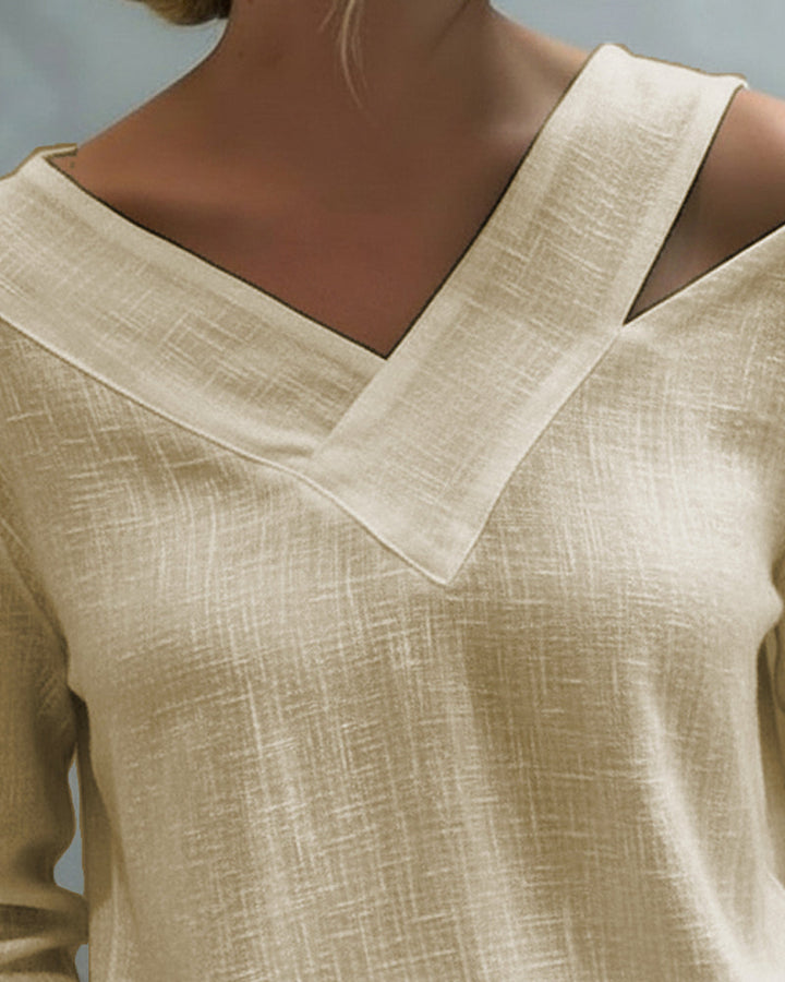 Aria | Women's Asymmetric V-Neck Long Sleeve Top