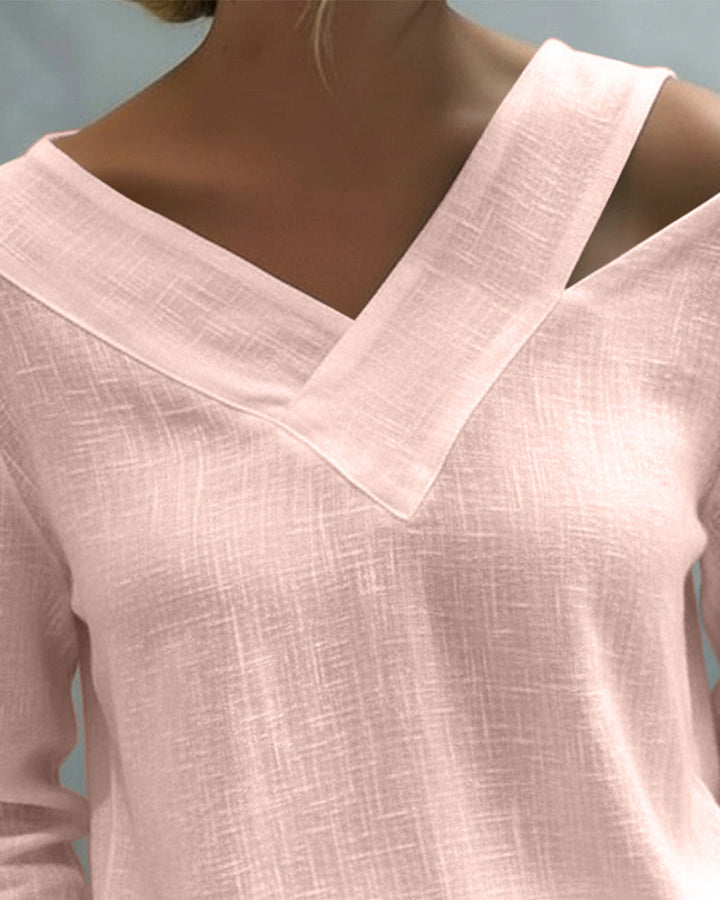 Aria | Women's Asymmetric V-Neck Long Sleeve Top