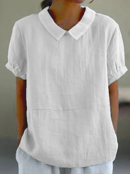 Ivy | Women's Peter Pan Collar Short Sleeve Casual Top