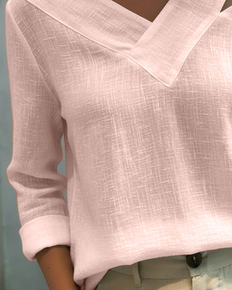 Aria | Women's Asymmetric V-Neck Long Sleeve Top