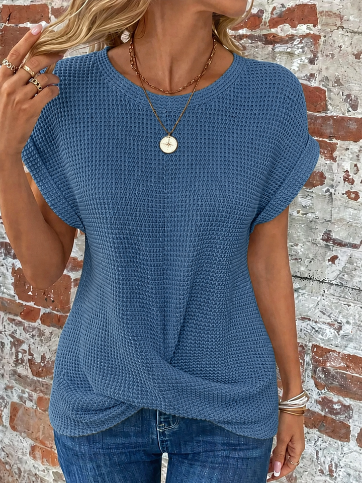 Sylvia | Waffle Knit Casual Tee