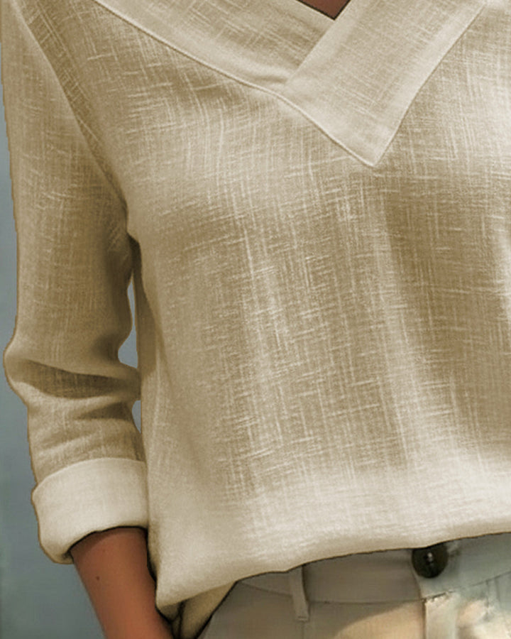 Aria | Women's Asymmetric V-Neck Long Sleeve Top