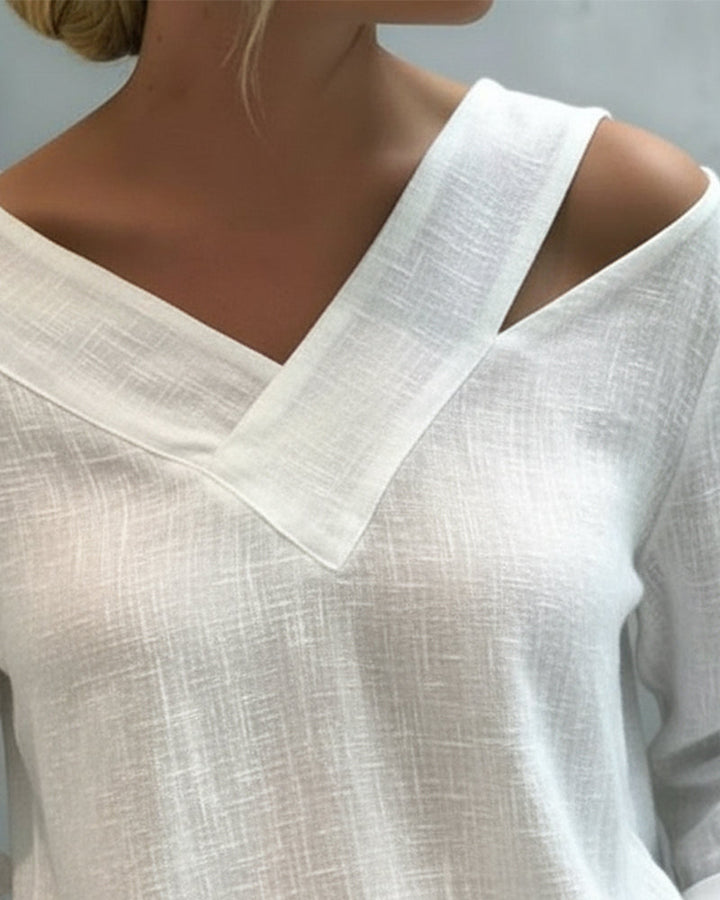 Aria | Women's Asymmetric V-Neck Long Sleeve Top