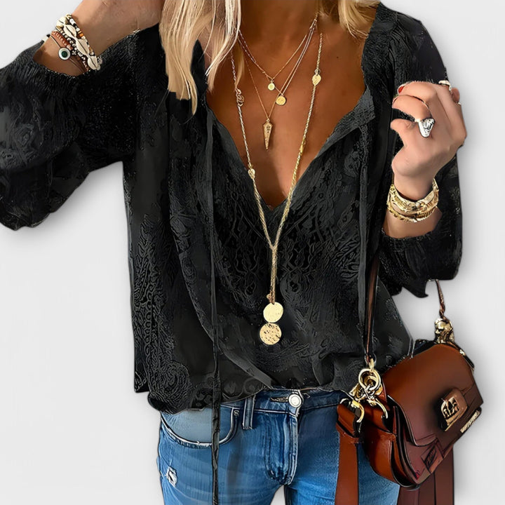 Evanthe | Women's V-Neck Lace Long Sleeve Blouse