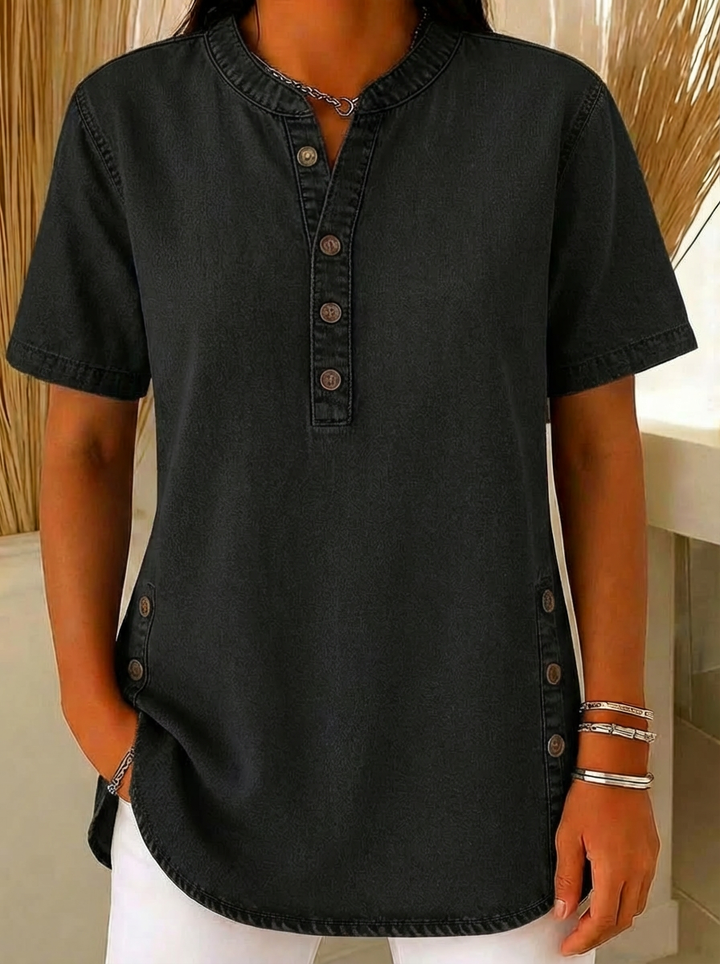 Juniper | Women's Short Sleeve Henley Blouse