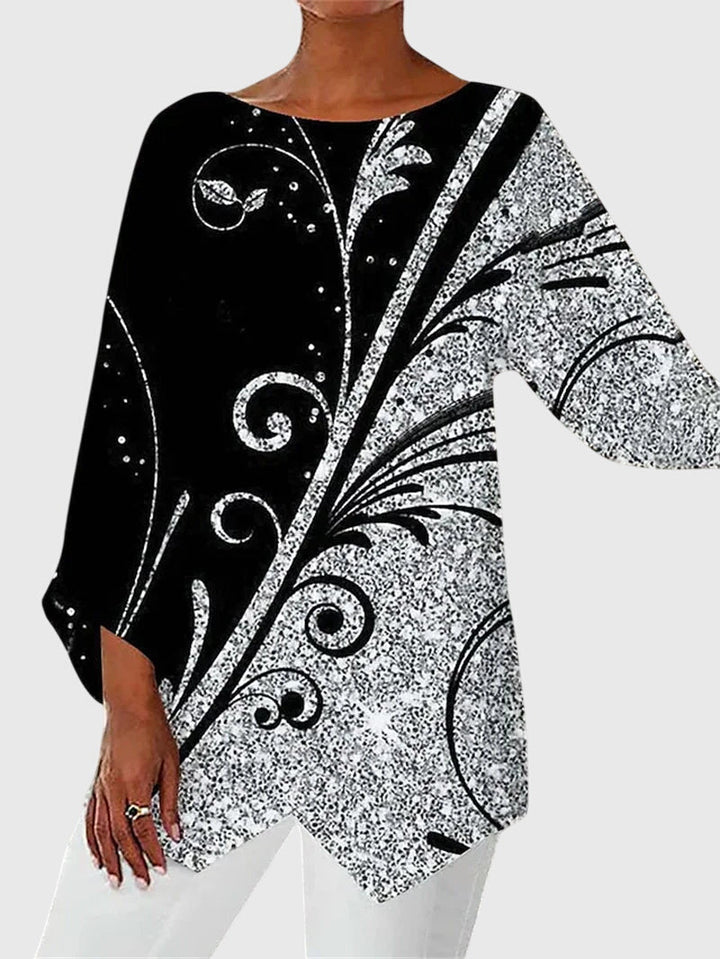 Lyanna | Women's Butterfly Print Asymmetric Hem Top
