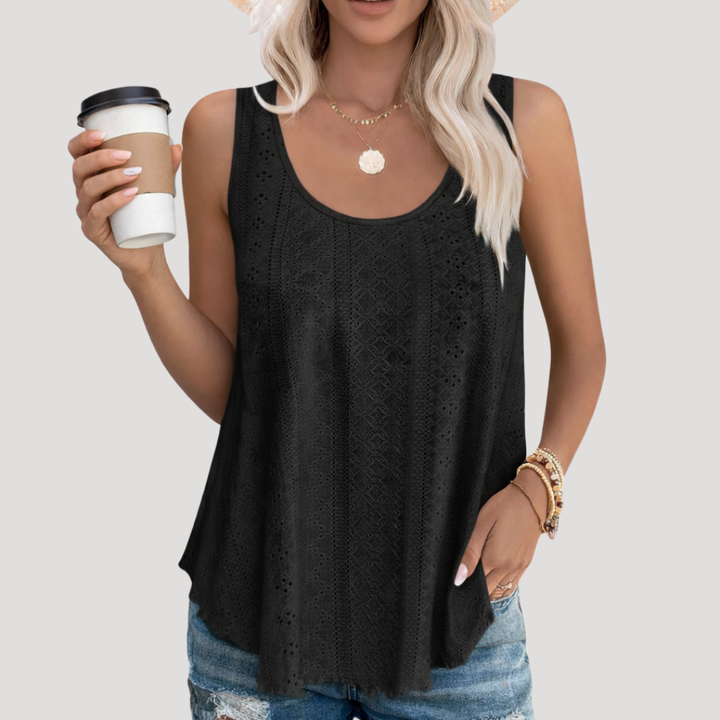 Miriam | Women's Eyelet Sleeveless Tank Top