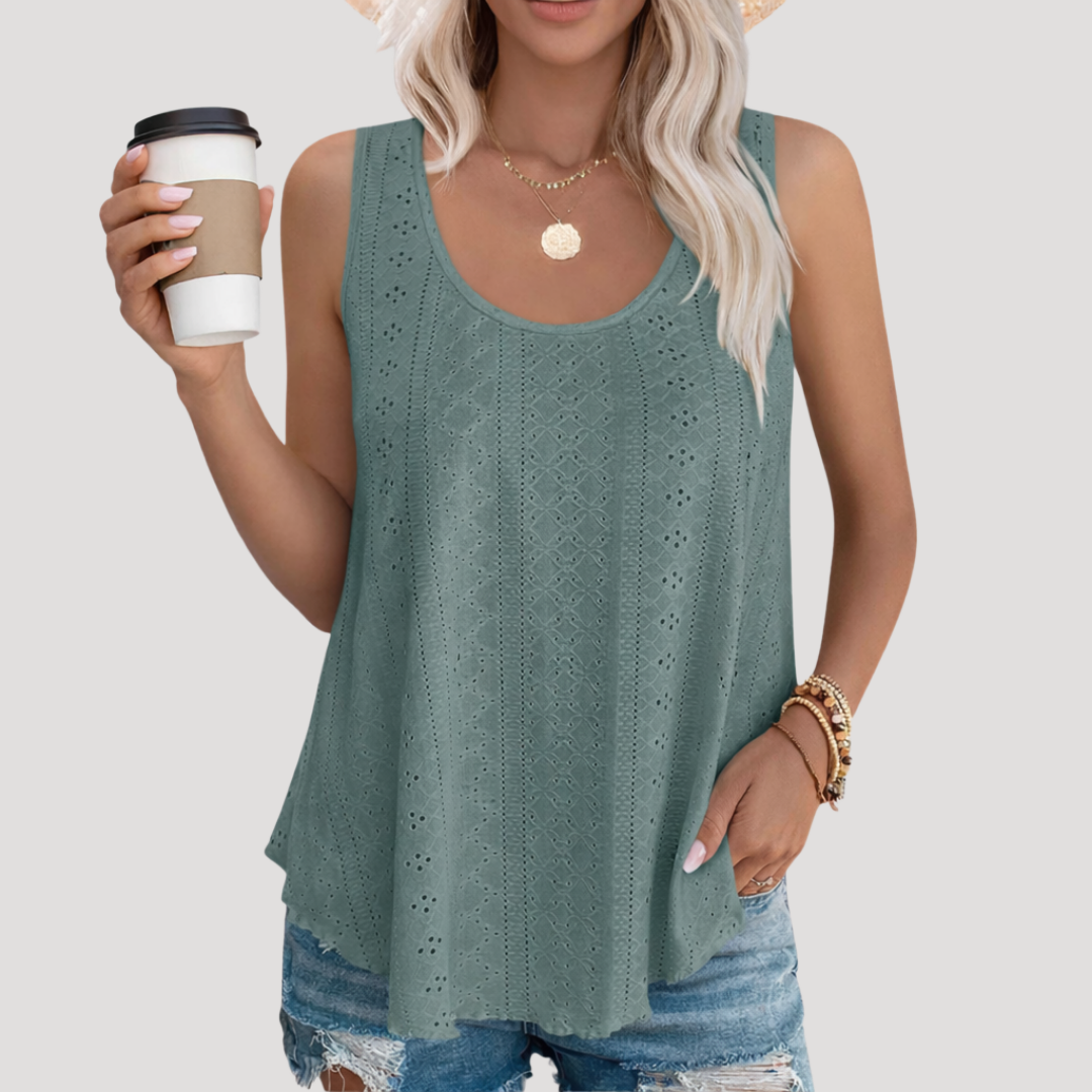 Miriam | Women's Eyelet Sleeveless Tank Top
