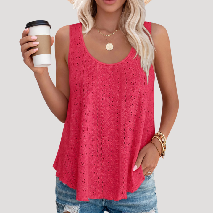 Miriam | Women's Eyelet Sleeveless Tank Top