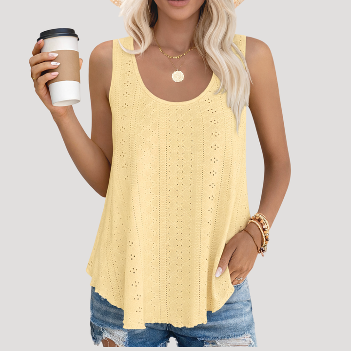 Miriam | Women's Eyelet Sleeveless Tank Top