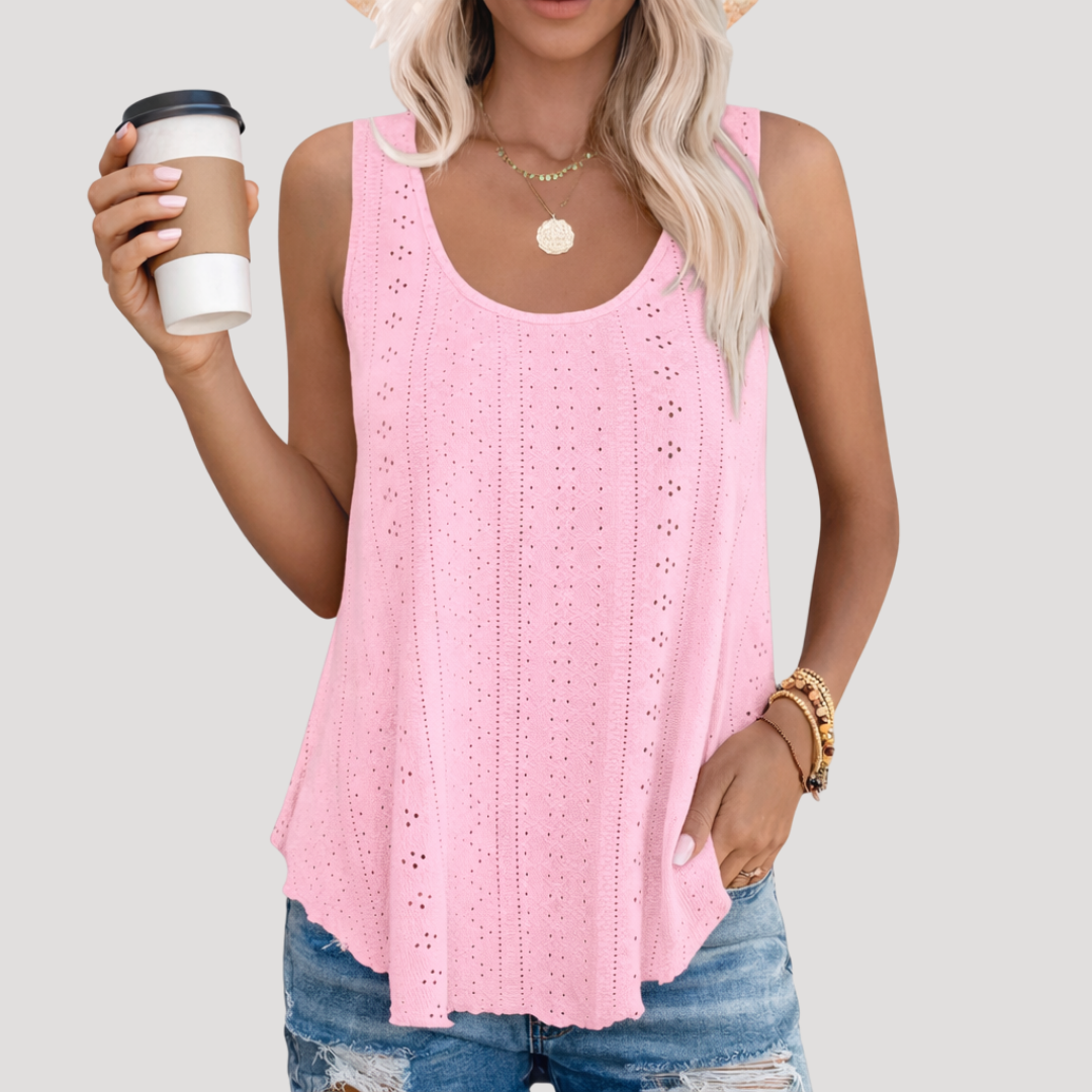Miriam | Women's Eyelet Sleeveless Tank Top