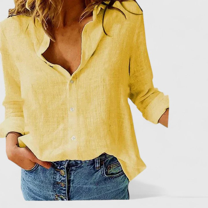 Quinby | Women's Floral Print Collared Blouse
