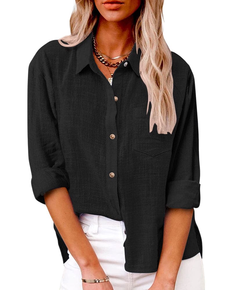 Tabitha | Women's Collared Long Sleeve Button Up Shirt