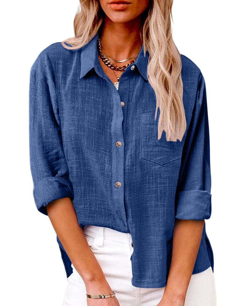 Tabitha | Women's Collared Long Sleeve Button Up Shirt