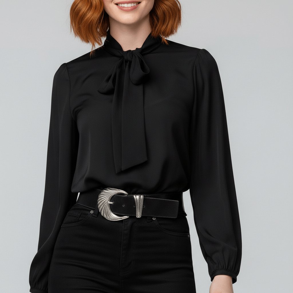 Tallulah | Women's Bow Tie Neck Long Sleeve Blouse