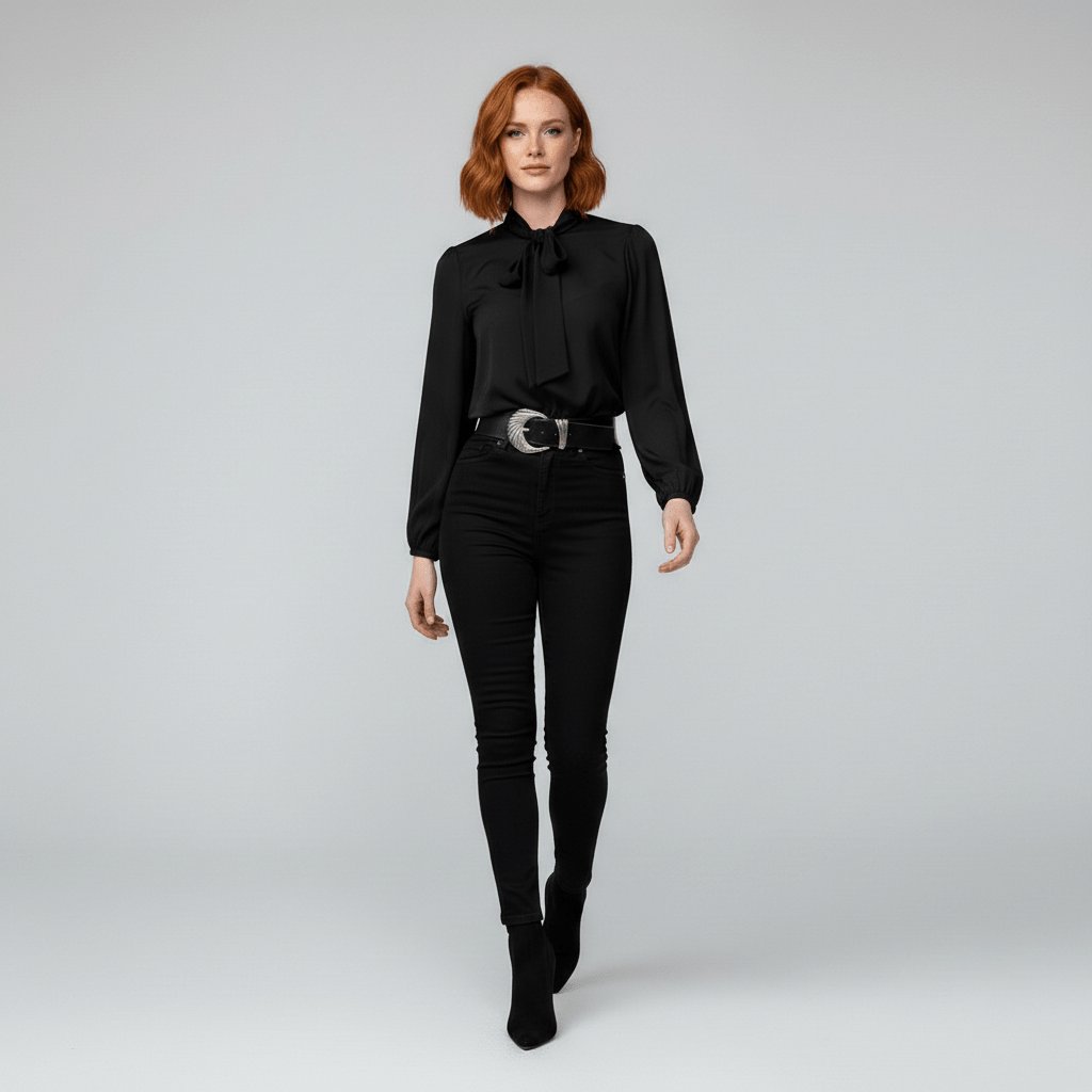 Tallulah | Women's Bow Tie Neck Long Sleeve Blouse