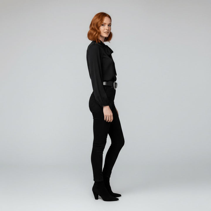Tallulah | Women's Bow Tie Neck Long Sleeve Blouse