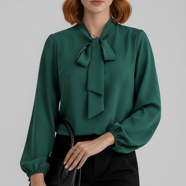 Tallulah | Women's Bow Tie Neck Long Sleeve Blouse