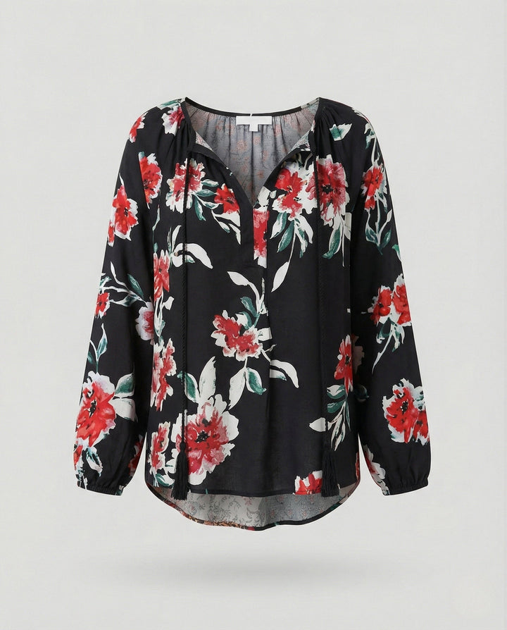 Tierney | Women's Boho Patchwork Long Sleeve Blouse