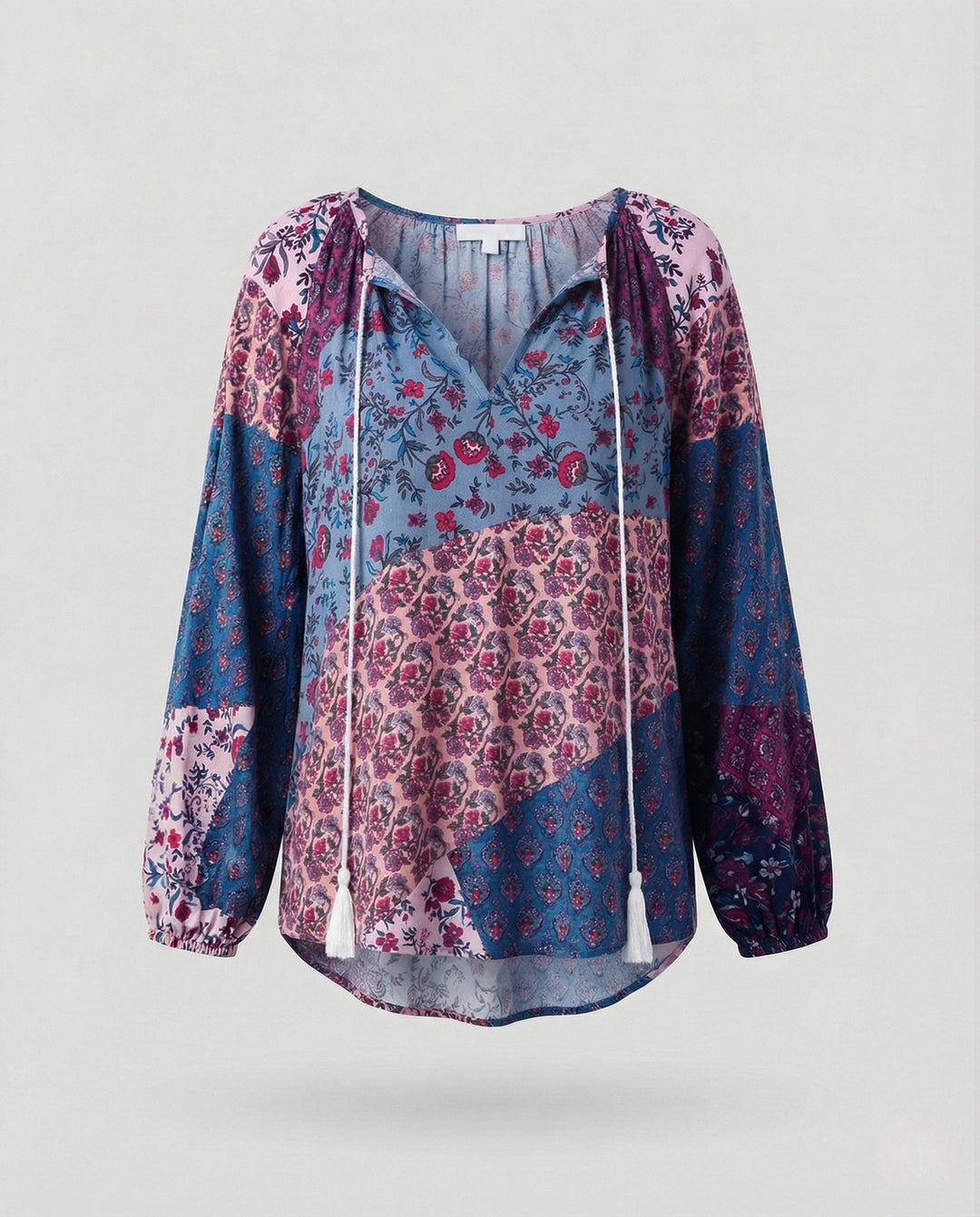 Tierney | Women's Boho Patchwork Long Sleeve Blouse