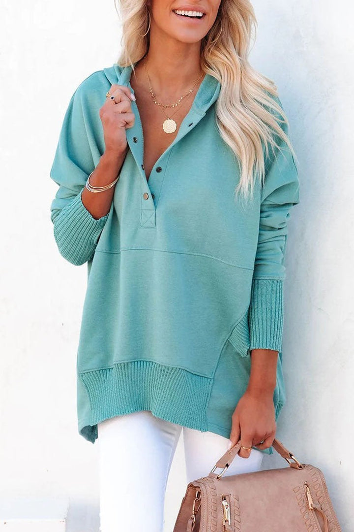 Waverly | Women's Oversized Henley Pullover Hoodie