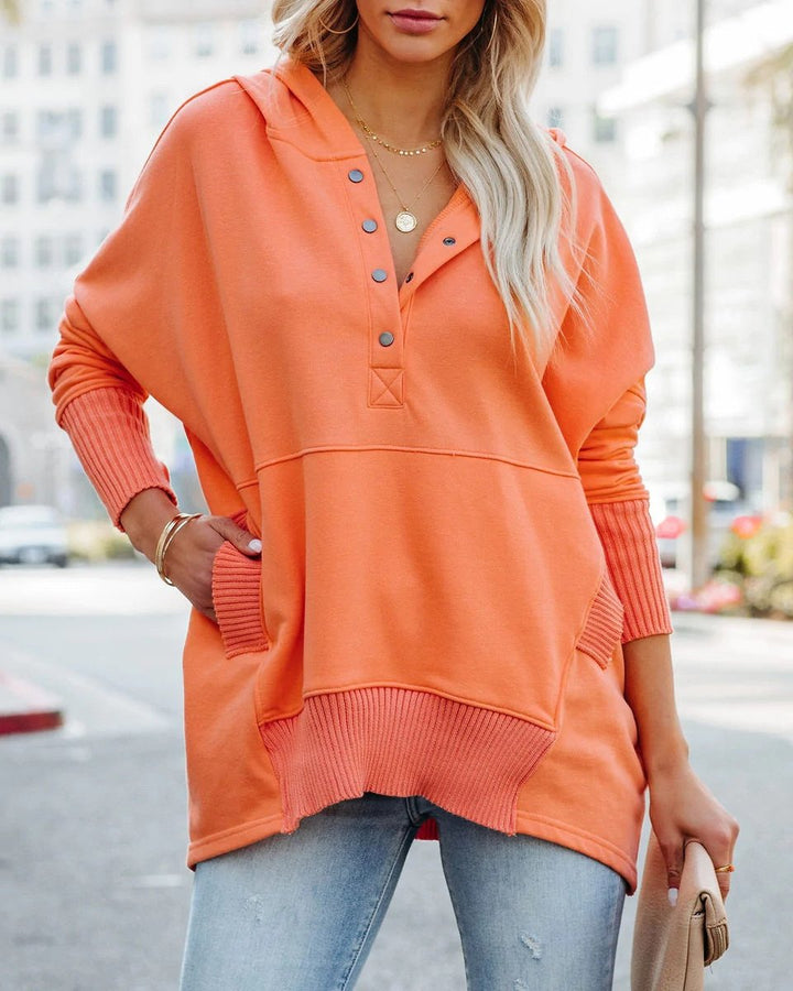Waverly | Women's Oversized Henley Pullover Hoodie