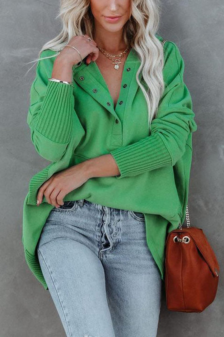 Waverly | Women's Oversized Henley Pullover Hoodie